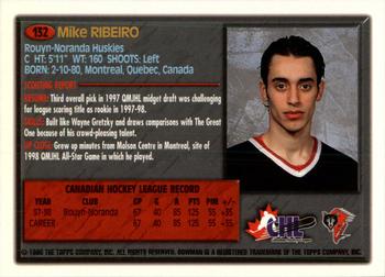 1998 Bowman CHL #132 Mike Ribeiro Back