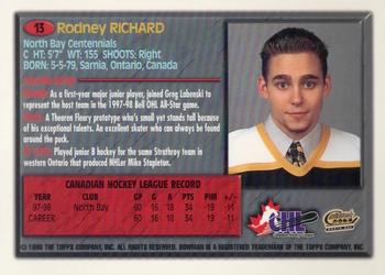 1998 Bowman CHL - OPC International #13 Rodney Richard Back