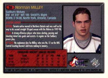 1998 Bowman CHL - OPC International #38 Norman Milley Back