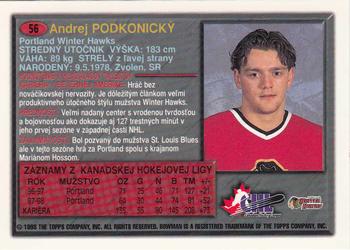 1998 Bowman CHL - OPC International #56 Andrej Podkonicky Back