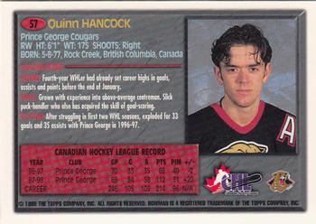 1998 Bowman CHL - OPC International #57 Quinn Hancock Back