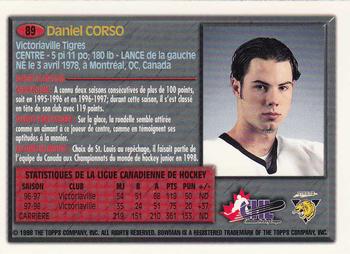 1998 Bowman CHL - OPC International #89 Daniel Corso Back