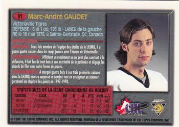 1998 Bowman CHL - OPC International #91 Marc-Andre Gaudet Back