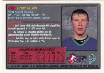 1998 Bowman CHL - OPC International #122 Brett Allan Back