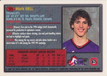 1998 Bowman CHL - OPC International #123 Mark Bell Back