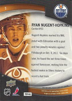 2012 Upper Deck National Hockey Card Day Canada #2 Ryan Nugent-Hopkins Back