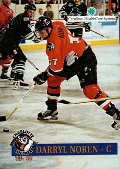 1999-00 Roox Charlotte Checkers (ECHL) #17 Darryl Noren Front