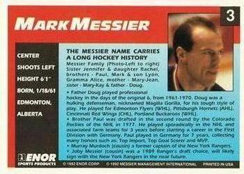 1992-93 Enor Mark Messier #3 Mark Messier Back
