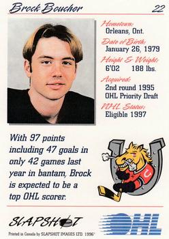 1995-96 Slapshot OHL #22 Brock Boucher Back