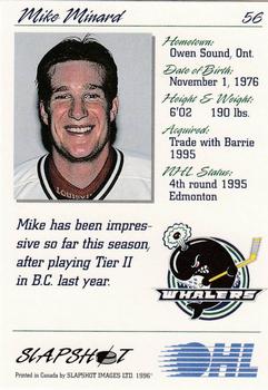 1995-96 Slapshot OHL #56 Mike Minard Back