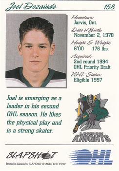 1995-96 Slapshot OHL #158 Joel Dezainde Back