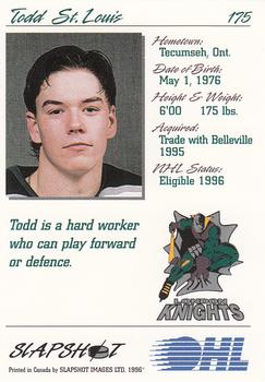 1995-96 Slapshot OHL #175 Todd St. Louis Back