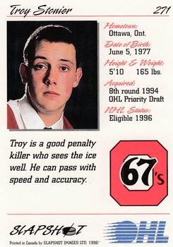 1995-96 Slapshot OHL #271 Troy Stonier Back