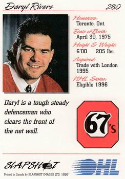 1995-96 Slapshot OHL #280 Daryl Rivers Back