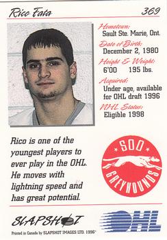 1995-96 Slapshot OHL #369 Rico Fata Back