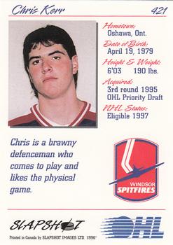 1995-96 Slapshot OHL #421 Chris Kerr Back