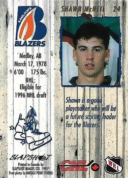 1995-96 Slapshot Memorial Cup #24 Shawn McNeil Back