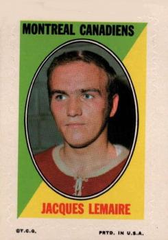 1970-71 Topps - Sticker Stamps #NNO Jacques Lemaire Front