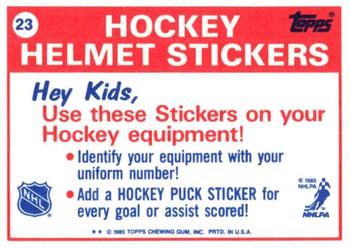 1985-86 Topps - Stickers #23 Montreal Canadiens Back