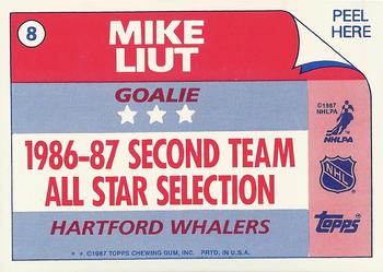 1987-88 Topps - Stickers #8 Mike Liut Back