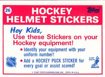 1987-88 Topps - Stickers #26 Philadelphia Flyers Back