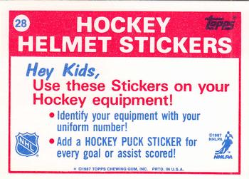 1987-88 Topps - Stickers #28 St. Louis Blues Back
