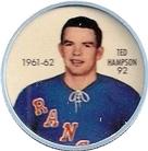 1961-62 Shirriff Coins #92 Ted Hampson Front