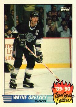 1990-91 Topps - Team Scoring Leaders #12 Wayne Gretzky Front