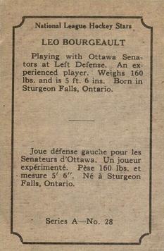1933-34 O-Pee-Chee (V304A) #28 Leo Bourgeault Back