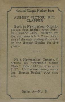 1933-34 O-Pee-Chee (V304A) #8 Aubrey Victor Clapper Back