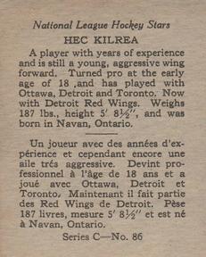 1935-36 O-Pee-Chee (V304C) #86 Hec Kilrea Back