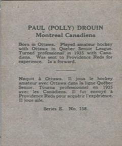 1937-38 O-Pee-Chee (V304E) #158 Polly Drouin Back