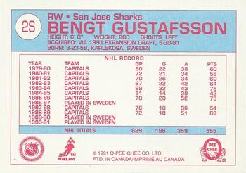 1991-92 O-Pee-Chee - Sharks & Russians Inserts #2S Bengt Gustafsson Back