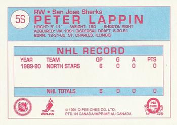 1991-92 O-Pee-Chee - Sharks & Russians Inserts #5S Peter Lappin Back