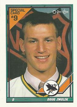 1991-92 O-Pee-Chee - Sharks & Russians Inserts #9S Doug Zmolek Front