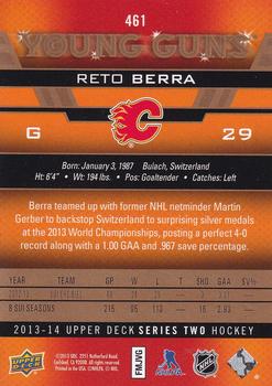 2013-14 Upper Deck - UD Exclusives #461 Reto Berra Back