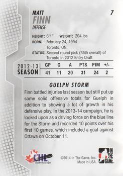 2013-14 In The Game Heroes and Prospects #7 Matt Finn Back