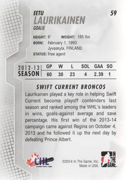 2013-14 In The Game Heroes and Prospects #59 Eetu Laurikainen Back