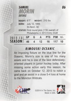 2013-14 In The Game Heroes and Prospects #86 Samuel Morin Back