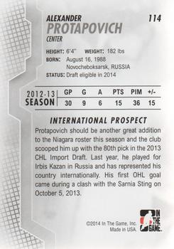 2013-14 In The Game Heroes and Prospects #114 Alexander Protapovich Back