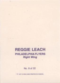 1977-78 O-Pee-Chee - Glossy Inserts (Square Corners) #8 Reggie Leach Back