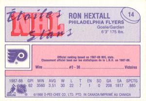 1988-89 O-Pee-Chee Minis #14 Ron Hextall Back
