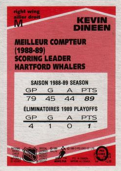 1989-90 O-Pee-Chee - Box Bottoms #M Kevin Dineen Back
