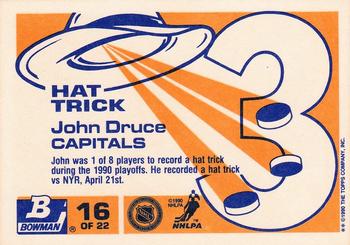 1990-91 Bowman - Hat Tricks #16 John Druce Back
