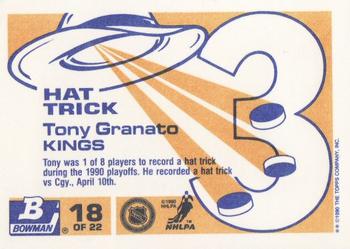 1990-91 Bowman - Hat Tricks #18 Tony Granato Back