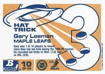 1990-91 Bowman - Hat Tricks #10 Gary Leeman Back