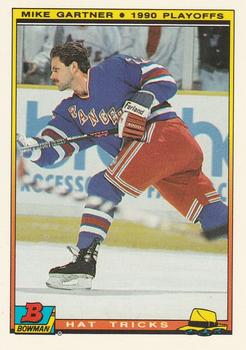 1990-91 Bowman - Hat Tricks #17 Mike Gartner Front