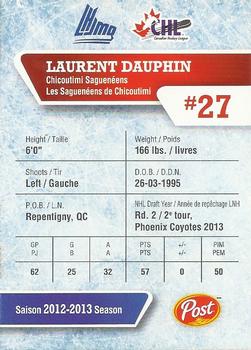 2013-14 Post CHL #NNO Laurent Dauphin Back
