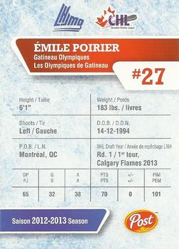 2013-14 Post CHL #NNO Emile Poirier Back