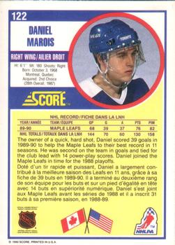 1990-91 Score Canadian #122 Daniel Marois Back
